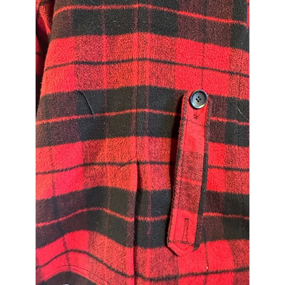 New York & Company Jacket Womens Large Red Plaid Peacoat - Picture 8 of 10